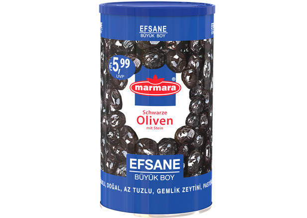 Marmara Efsane Gemlik Schwarze Oliven - Siyah Zeytin Az Tuzlu 800g