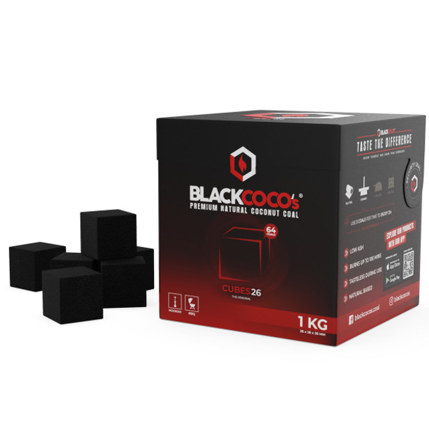 BLACKCOCO's Cubes26 Premium Shisha Kohle Box - 1 KG