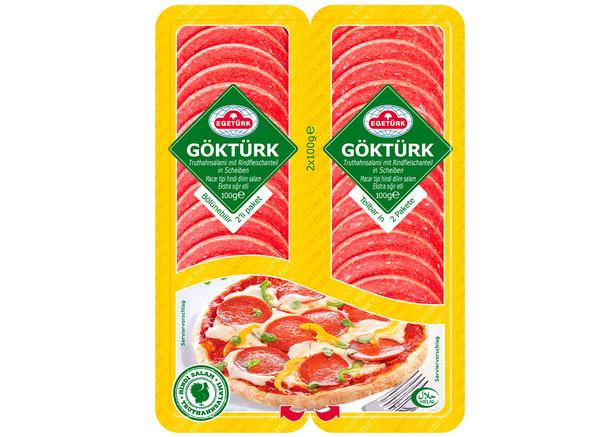 Egetürk Göktürk Truthahnsalami - Macar Tip Hindi Salam 200g (2x100g)