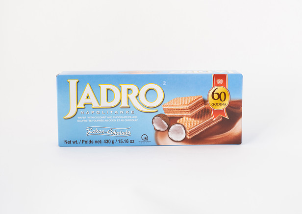Jadro Napolitanke Wafer mit Kokosnuss und Kakao - Gofret Hindistan Cevizi&Çikolatalı 430gr