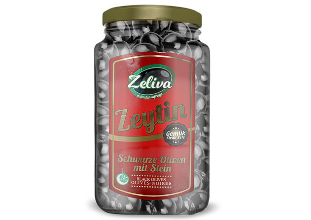 Zeliva Schwarze Oliven mit Stein - Gemlik Siyah Zeytin 500g