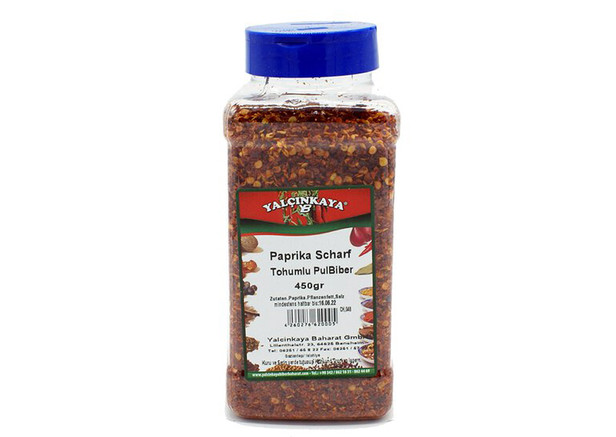 Yalcinkaya Paprika Scharf Pulbiber (gerebelt) - Tohumlu Pul Biber 450g