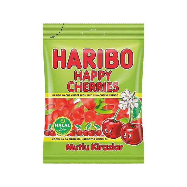 Haribo Happy Cherries Helal - Mutlu Kirazlar 80g