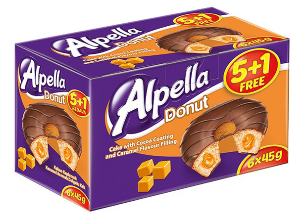 Alpella DONUT Karamel Kremali Cikolatali Kek 270g (6x45g)