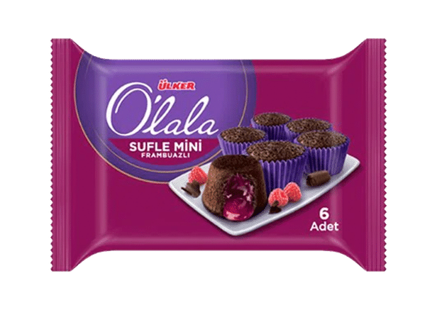 Ülker Olala Sufle Mini Frambuazlı - Souffle Raspberry Cake Mini 6 Pieces 162gr