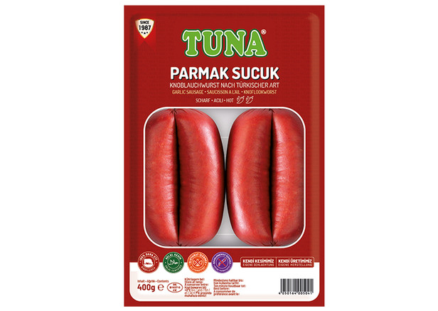 Tuna Parmak Knoblauchwurst (Mittelscharf) - Sucuk Az Acili 400g