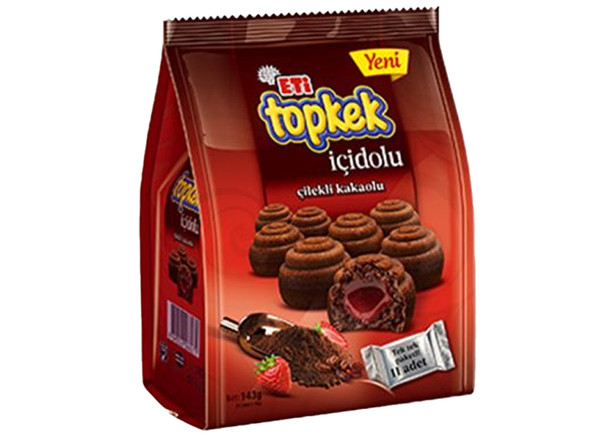 Eti Kuchen Mit Kakao Erdbeer Füllung - Cilekli Kakaolu Kek 143g