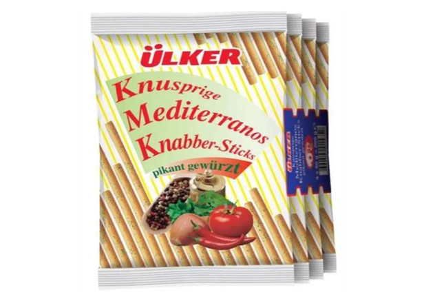 Ülker Knusprige Mediterranos - Knabber-Sticks pikant Gewürzt - 4x50g