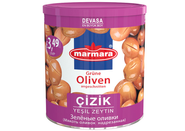 Marmara Devasa Grüne Oliven (Angeschnitten) - Yesil Zeytin Cizik 400g