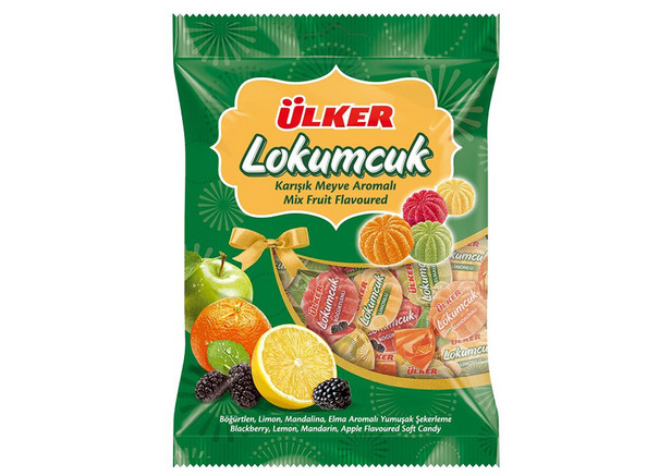 Ülker Sweet Bonbon Candy - Lokumcuk Karisik Meyve Aromali Mix Fruit Flavour 350g