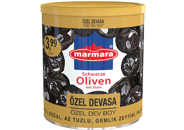 Marmara Özel Devasa Gemlik Siyah Zeytin Az Tuzlu - Schwarze Oliven  400g
