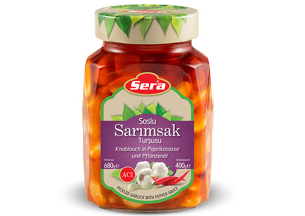 Sera Knoblauchzehen in Sauce - Soslu Sarımsak Tursusu 680g