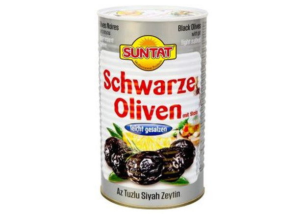 Suntat Schwarze Olive m. Stein leicht ges. - Siyah Zeytin az tuzlu 1275ml