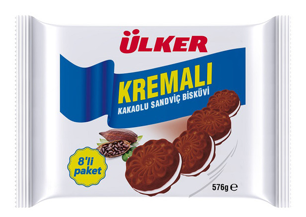 Ülker Kremali  Schokokekse mit Füllung - Kakaolu Sandvic Bisküvi 8x72g