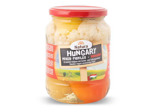 Natura Hungary Mixed Pickles Scharf -  Karışık Turşu Acı 380g