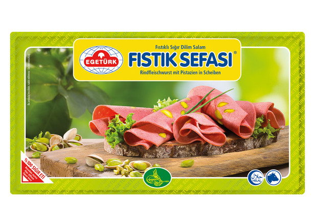 Egetürk Fistik Sefasi Rindfleischwurst mit Pistazien - Dilim Salam Sigir 125g