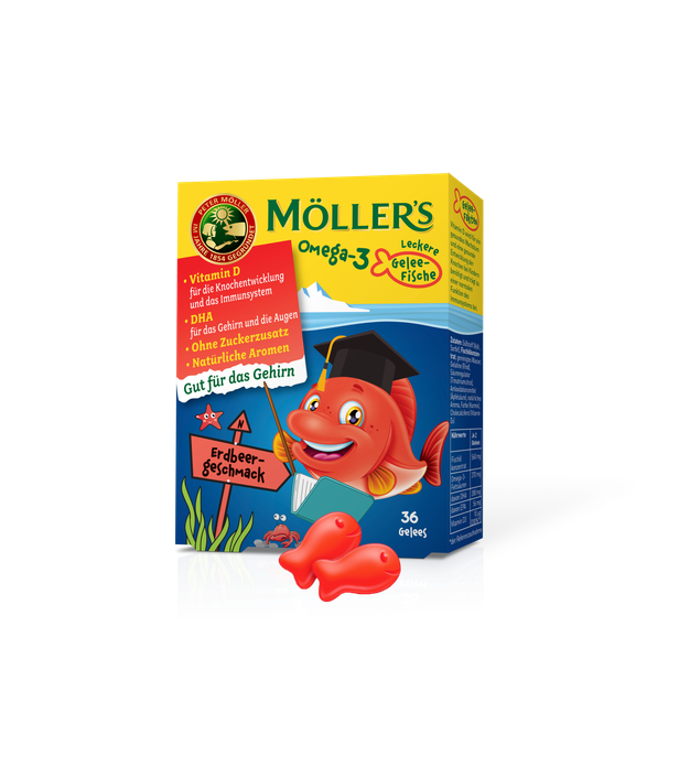 Möller's Omega-3 Gelee-Fische Erdbeer 36 ST