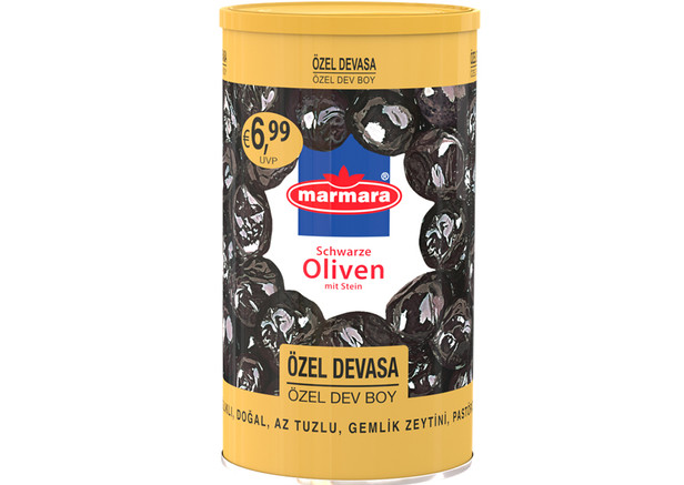 Marmara Özel Devasa Gemlik Schwarze Oliven - Siyah Zeytin Az Tuzlu 800g