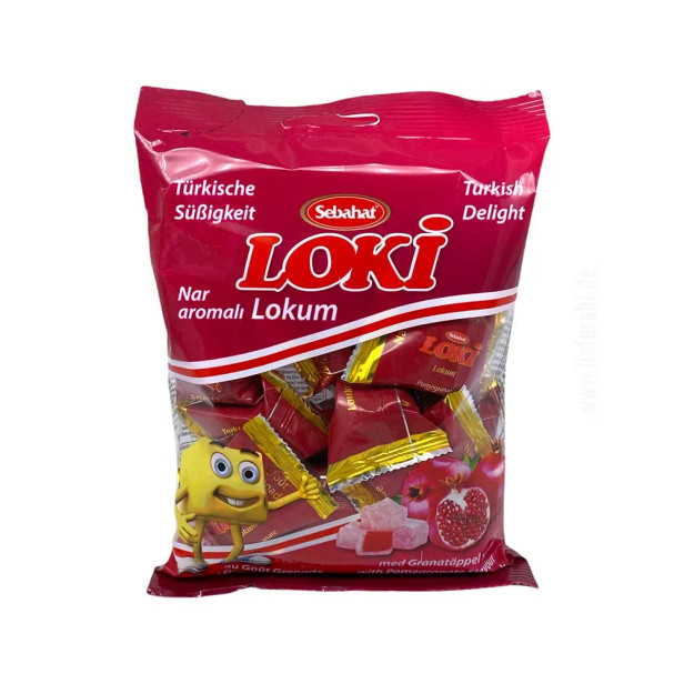 Sebahat Loki Lokum Nar aromali - Turkish Delight Granatapfel Geschmack 200g