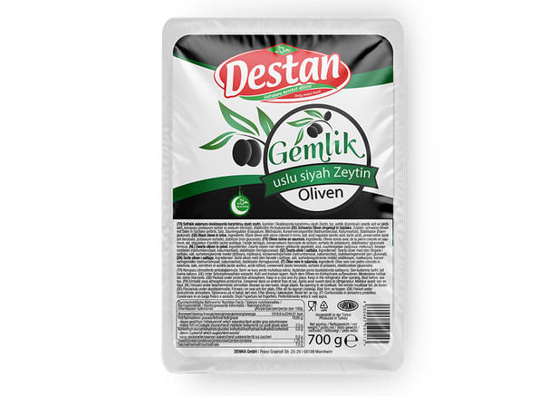 Destan Oliven - Gemlik Siyah Zeytin 700g