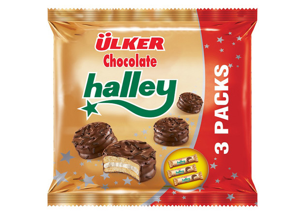 Ülker Halley Doppelkeks mit Marschmallow - Sütlü Cikolata Kapli Sandvic 3x77g