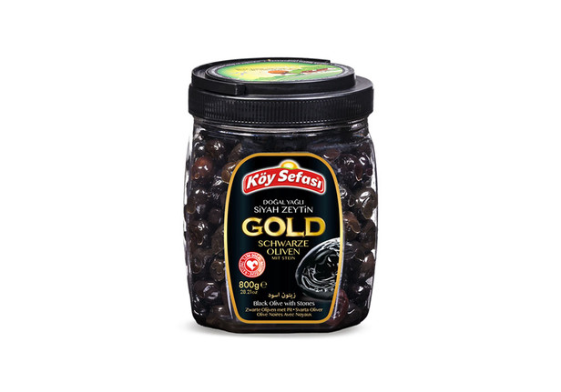 Köy Sefası Schwarze Oliven mit Stein Gold- Doğal Yağlı Siyah Zeytin 800gr