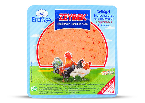 Efepasa Zeybek Geflügelfleischwurst - Biberli Tavuk-Hindi Dilim Salam 200g