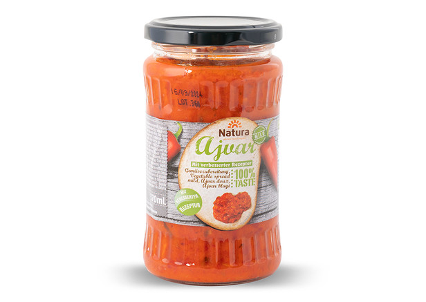 Natura Ajvar mit Verbesserter Rezeptur - Geliştirilmiş Formülü ile Ajvar 340gr