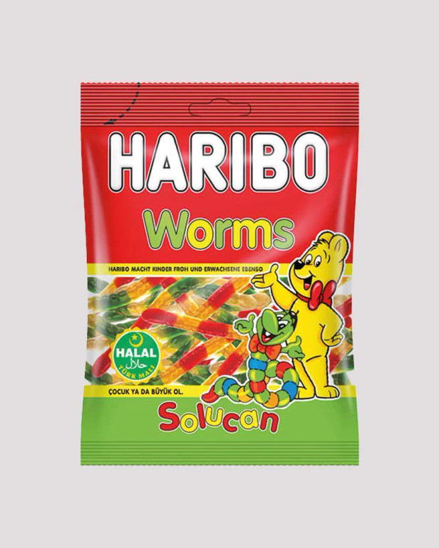 Haribo Worms Fruchtgummi Würmer 100g