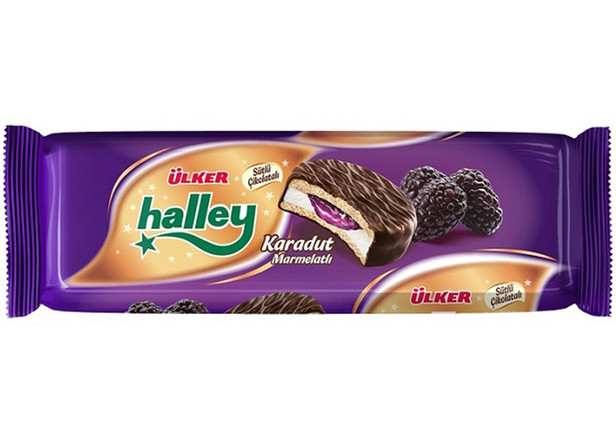 Ülker Halley Karadut Aromali Sütlü Cikolata Bisküvi 236g (7x33,7g)