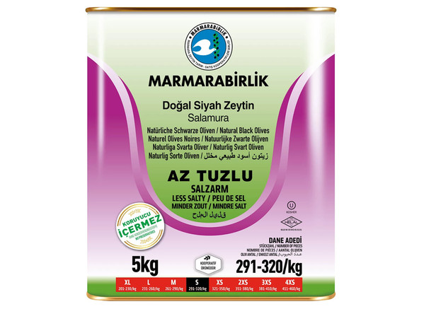 Marmarabirlik Natürliche Schwarze Oliven S - Doğal Siyah Zeytin Az Tuzlu S 5kg