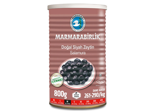 Marmarabirlik M - Schwarze Oliven mit Kern 800g