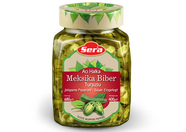 Sera Scharfe Jalapeno Peperoni Eingelegt - Acı Halka Meksika Biberi 680g