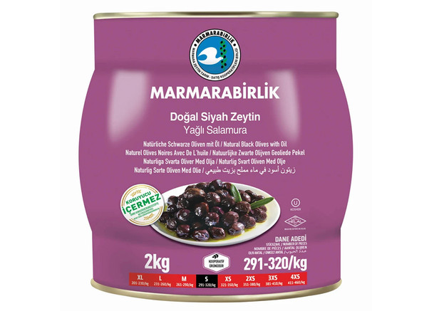 Marmarabirlik Schwarze Oliven S - Doğal Siyah Zeytin S 2000g