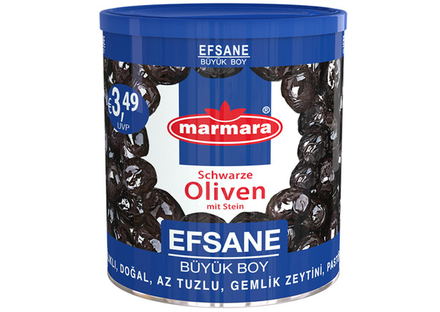 Marmara Efsane Gemlik Schwarze Oliven - Siyah Zeytin Az Tuzlu 450g