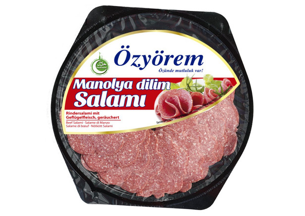 Özyörem Manolya Rindersalami mit Geflügelfleisch - Dilim Salam 80g