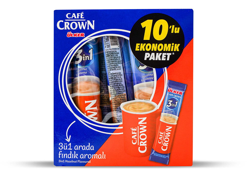 Ülker Cafe Crown - Instantkaffee 3 in1 mit Haselnuss- 10x18g