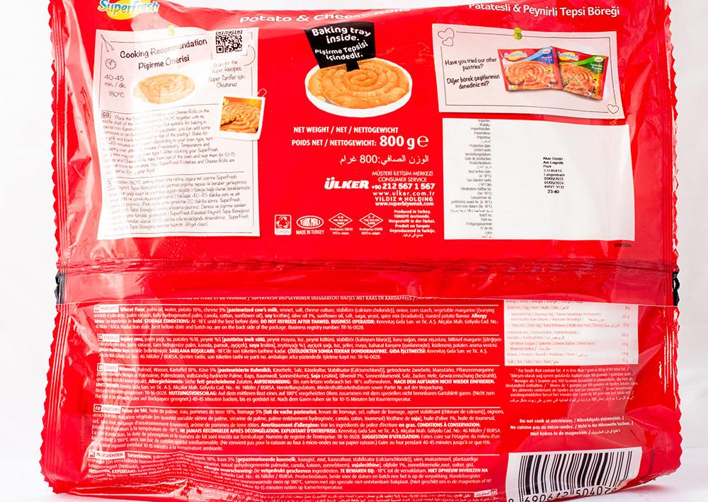 SuperFresh - Patates ve Peynirli Tepsi Böreği - Börek mit Kartoffeln und Käse 800g