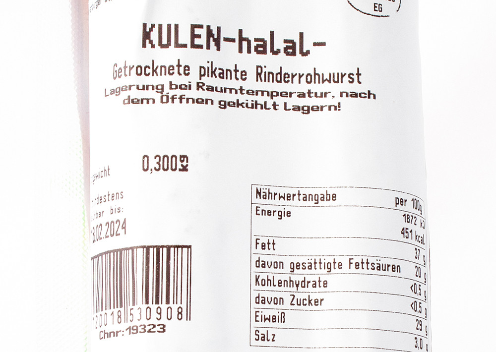 Kulen Getrocknete Pikante Rinderrohwurst - Sığır Sosisi 300g