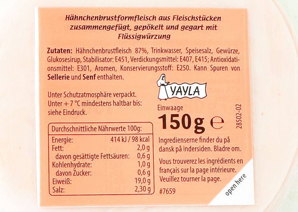 Yayla Hähnchenbrust Formfleisch - Tavuk Gögsü 150g