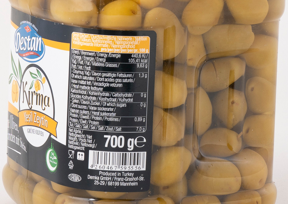Destan Grüne Oliven Aufgebrochen mit Stein - Kırma Yeşil Zeytin 700gr