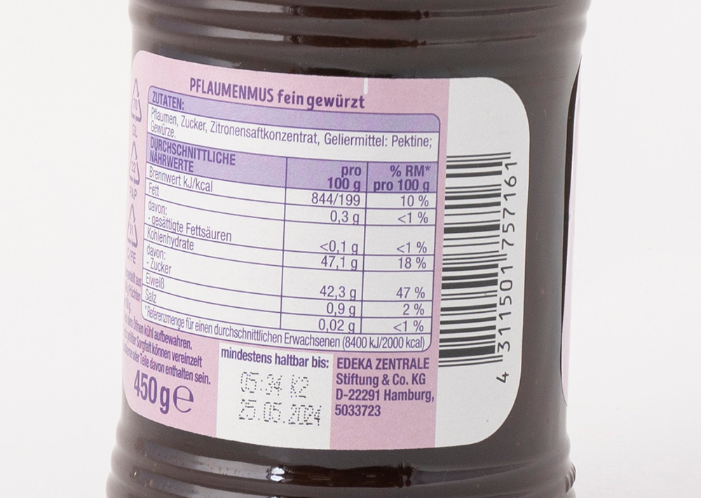 EDEKA Pflaumenmus - Erik Reçeli 450gr
