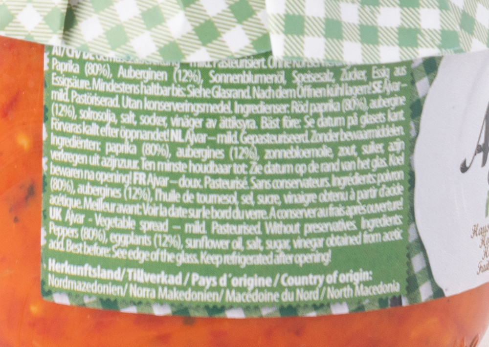 Natura Ajvar Mild - Ayvar Orta Acı 340gr