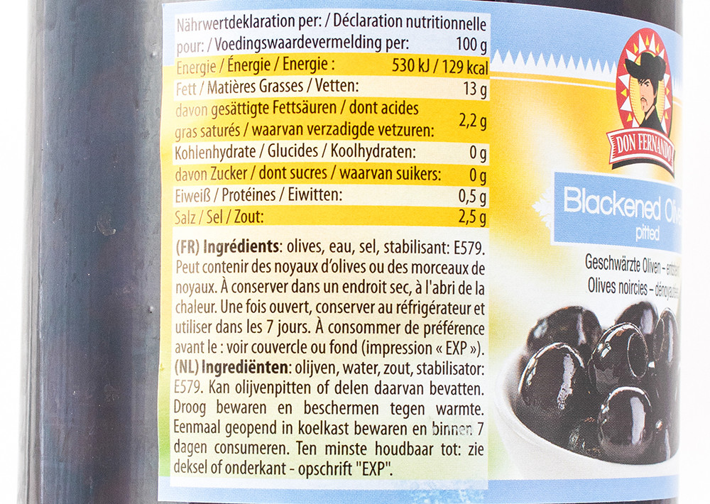 Don Fernando Geschwärzte Oliven - entsteint. Siyah Zeytin 455g