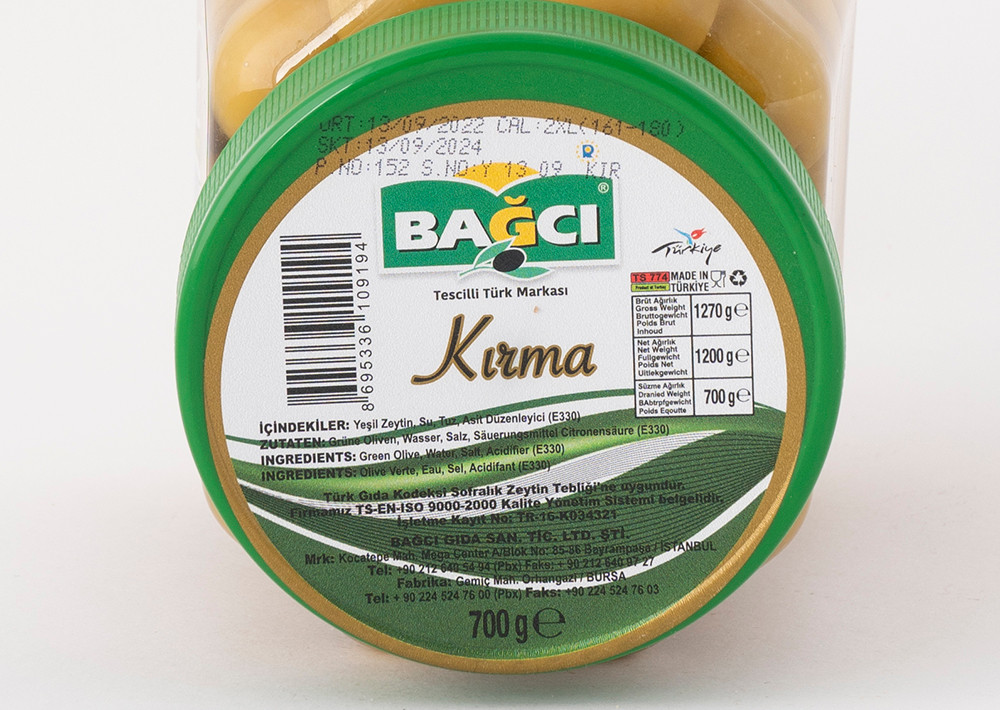 Bağcı Grüne Oliven Kırma - Bagci Yeşil Zeytin 700gr