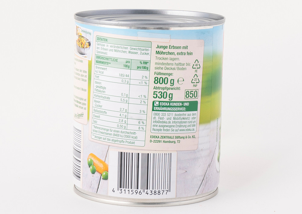 EDEKA Junge Erbsen mit Möhrchen - Havuçlu Bezelye 800gr