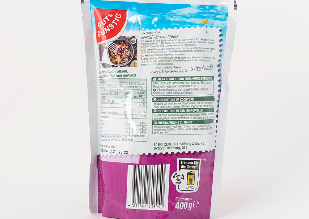 EDEKA Delikatess Apfel-Rotkohl - Elma-Kırmızı Lahana 400gr