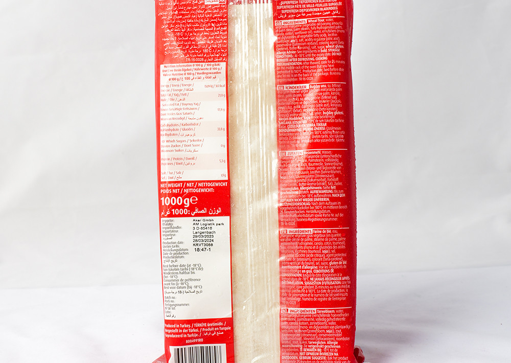 SuperFresh Milföy Hamuru - Puff Pastry - Blätterteig 1000g