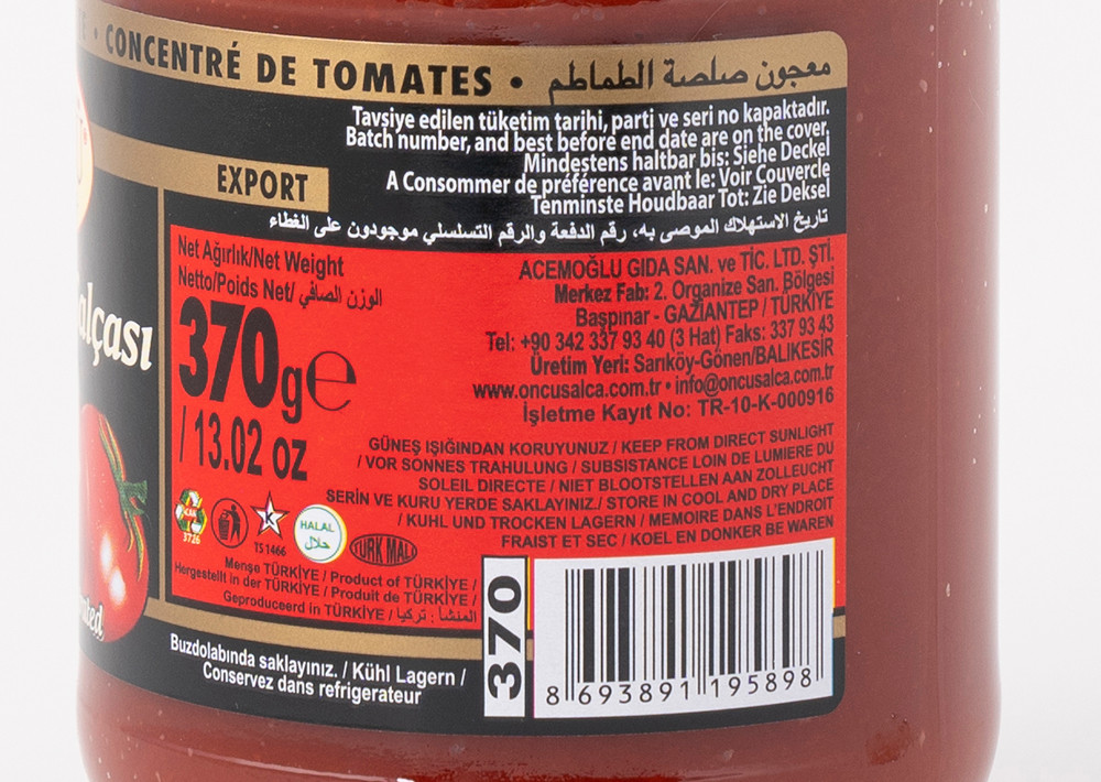 Öncü Tomatenmark - Domates Salcasi 370cc