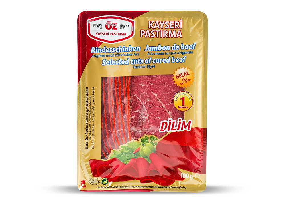 Oz Kayseri Rinderschinken in Scheiben - Dilim Pastirma 100g